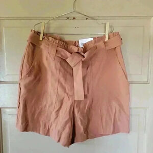 NWT Nine West High-Waisted Paperbag Utility Shorts "Mocha Frosting" Size M